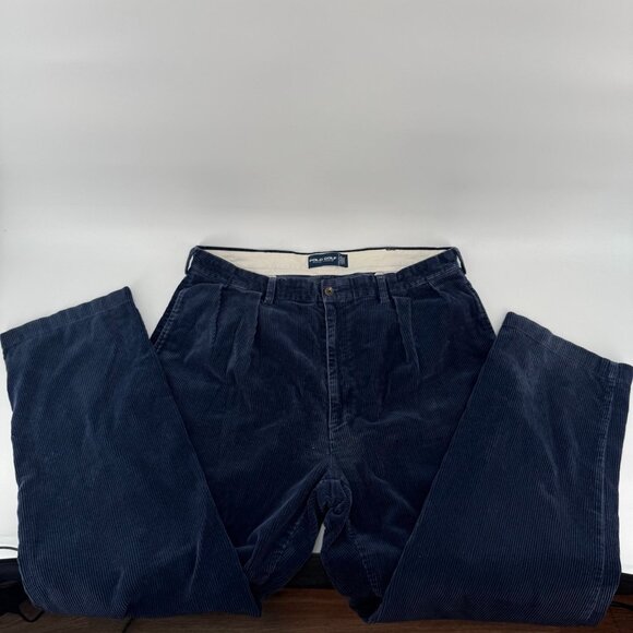 Vintage Polo Golf Ralph Lauren 38 x 32 Mens Corduroy Pants Pleated RL Cotton - Picture 1 of 5